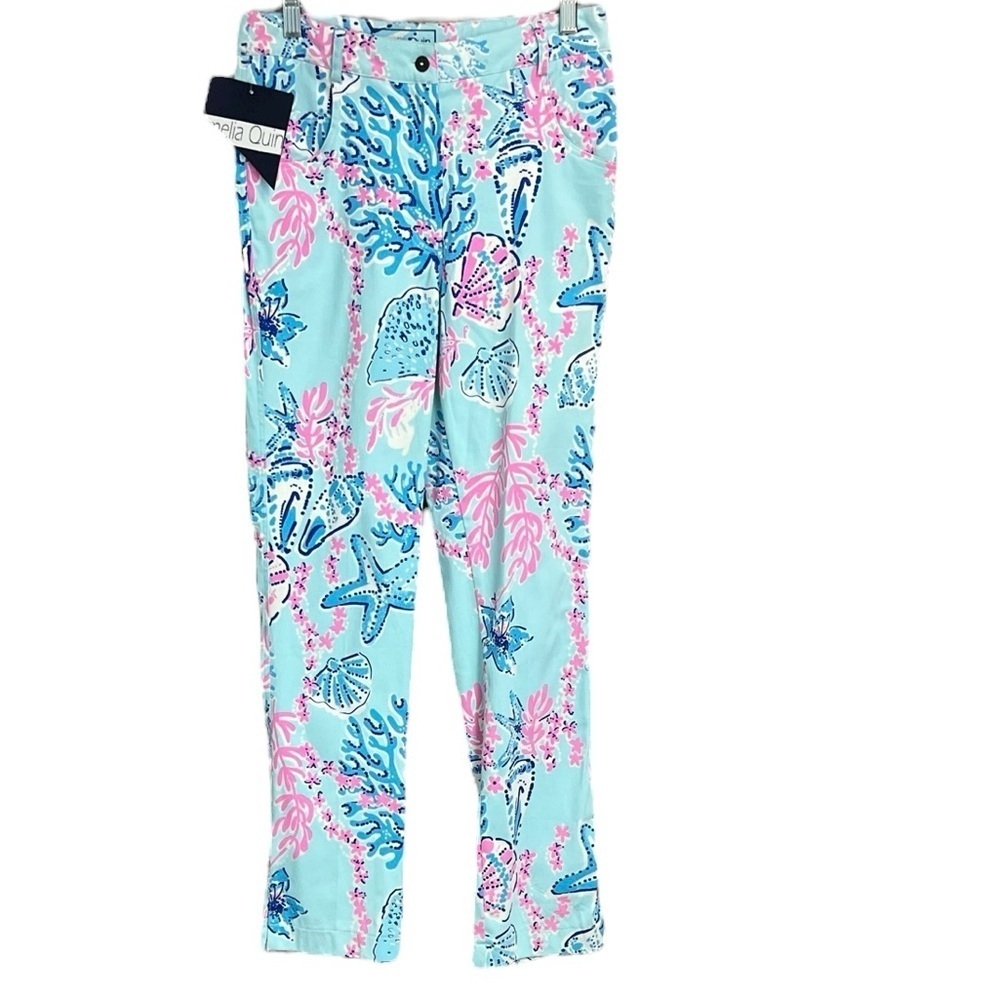 Amelia Quin Colorful Coral Print Pants